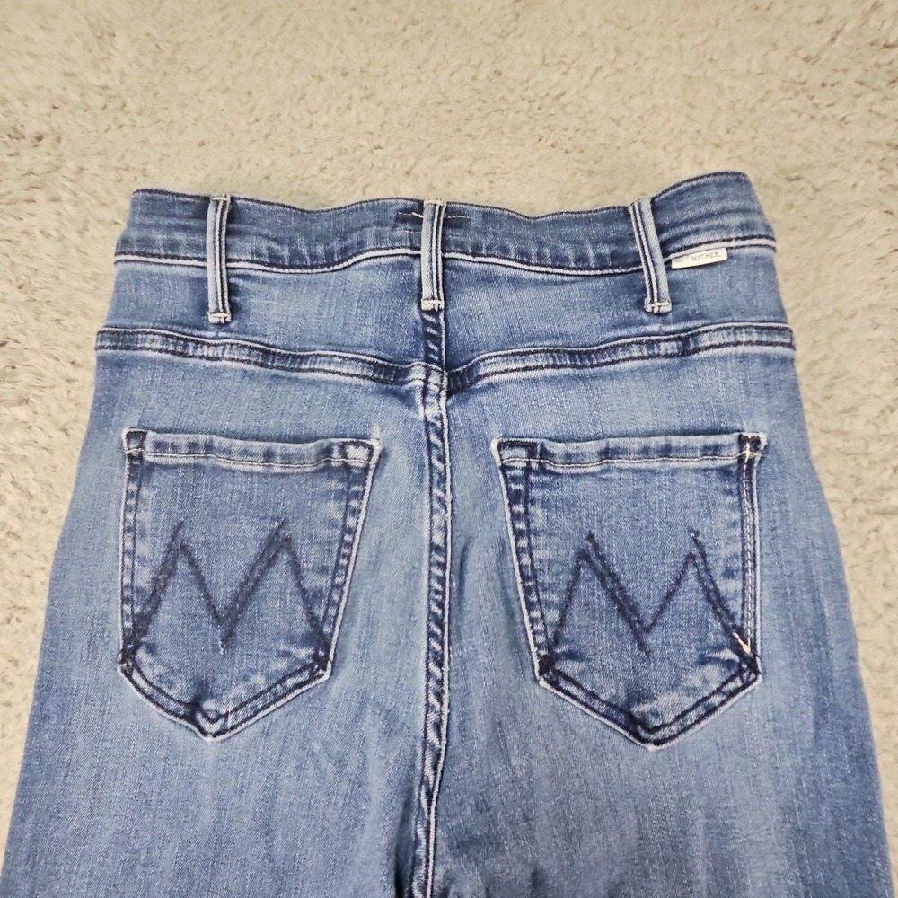 Mother The Hustler Ankle Flare Jeans Womens 25 Blue Fade Denim Made in USA - Picture 14 of 16